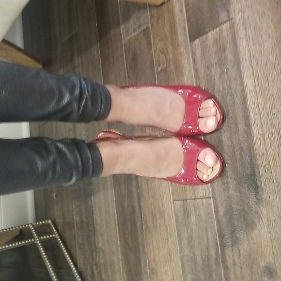 Via spiga red patent leather peep toe heel - Picture 7 of 10